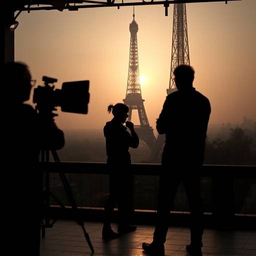 Image du making-of du film 'L'Ombre de la Tour Eiffel'